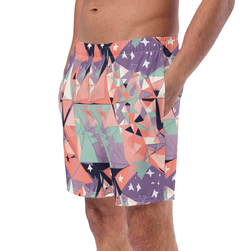 Coral Prism on Swim Trunks — Left Front