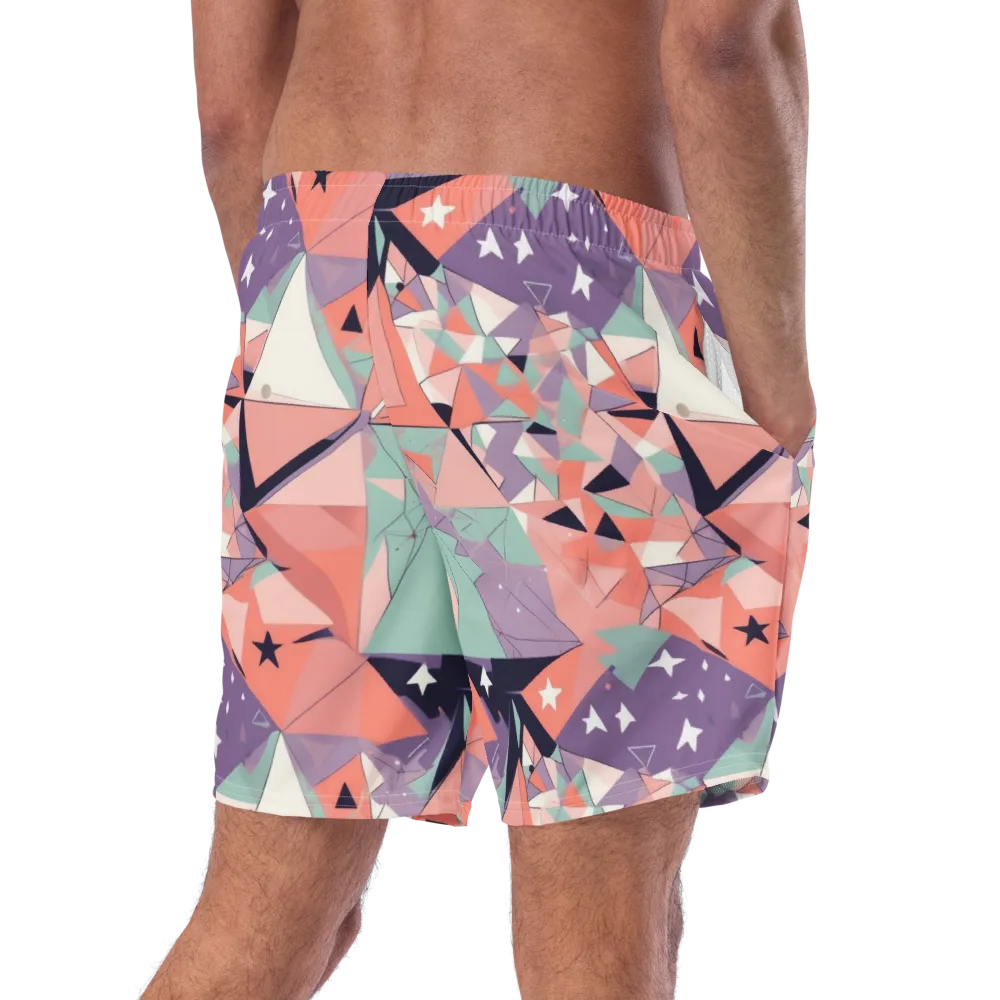 Coral Prism on Swim Trunks — Right Back