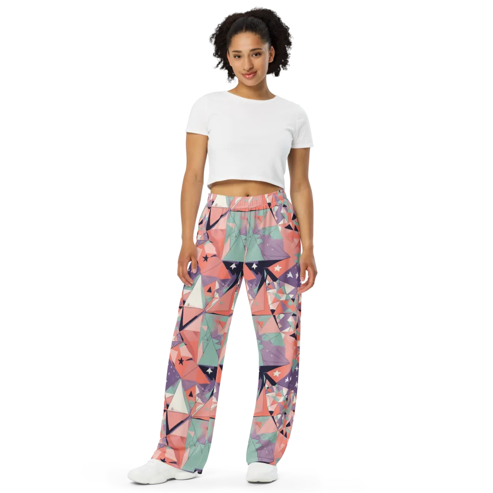 Coral Prism on Wide-Leg Pants — Front