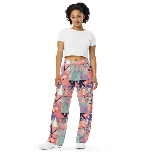 Coral Prism on a Wide-Leg Pants