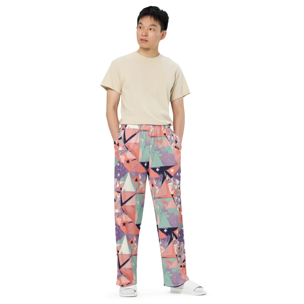 Coral Prism on Wide-Leg Pants — Front