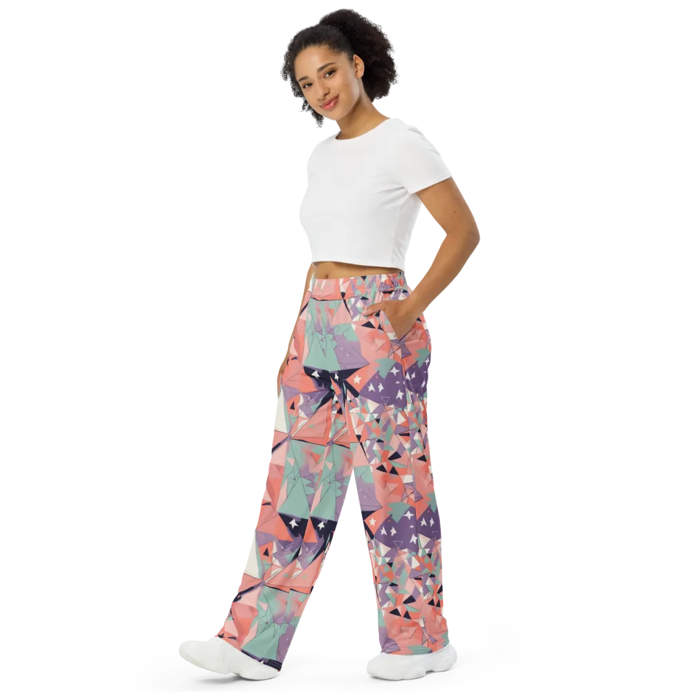 Coral Prism on Wide-Leg Pants — Left Front