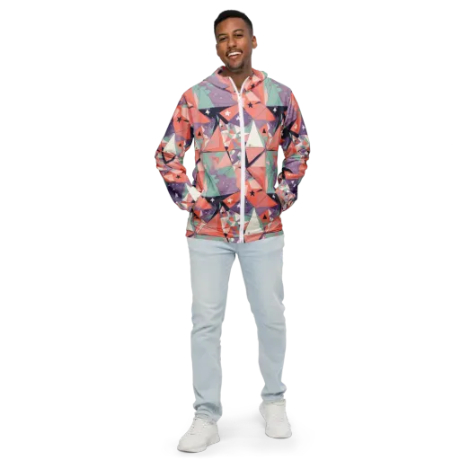 Coral Prism on a Men's Windbreaker