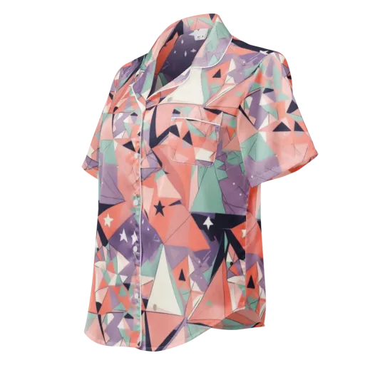 Coral Prism on a Women's Short Sleeve Pajama Top
