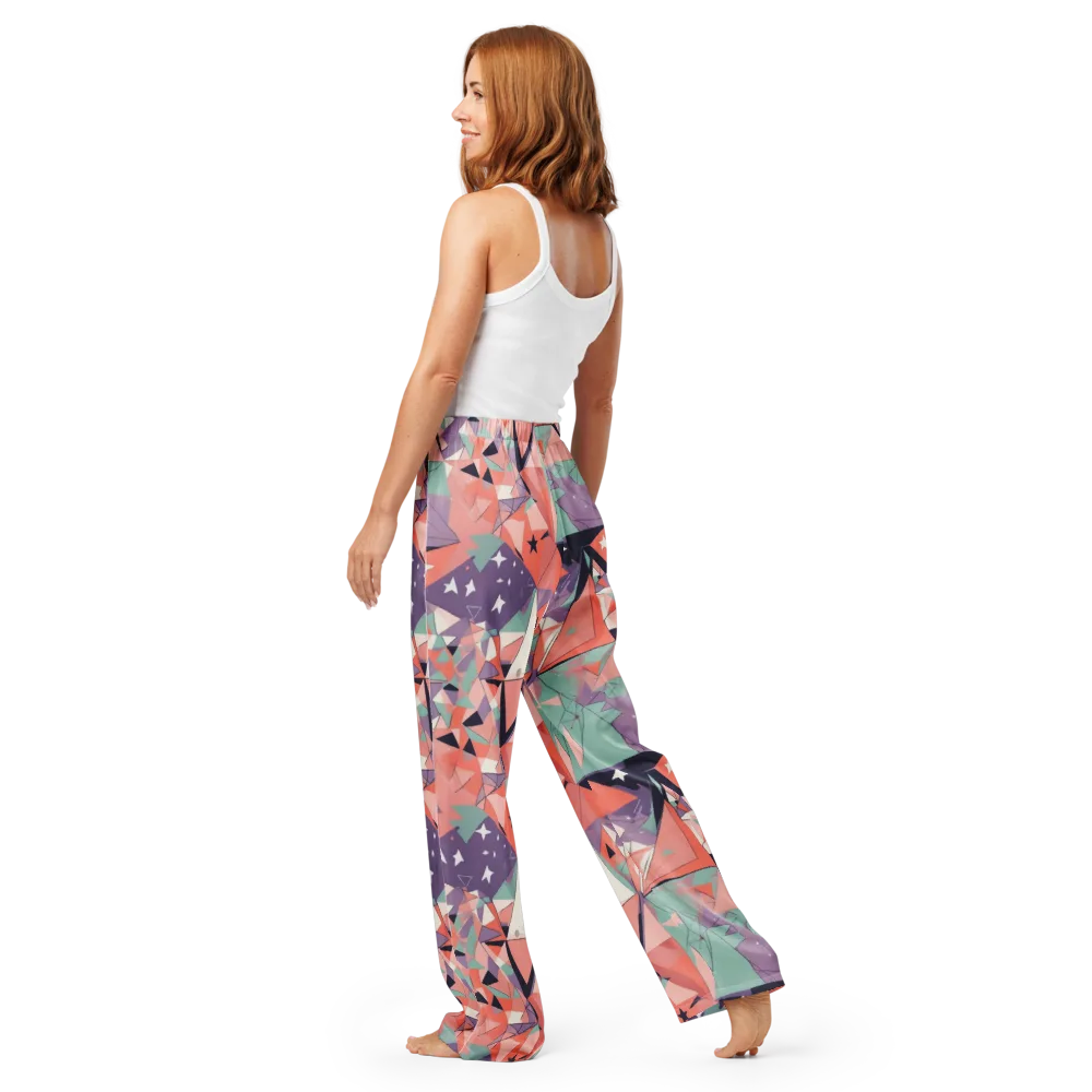 Coral Prism on Women's Pajama Pants — Back