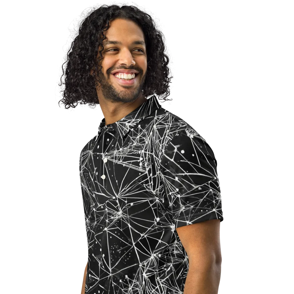 Blackstar Network on Men's Slim Fit Polo Shirt — Left Front