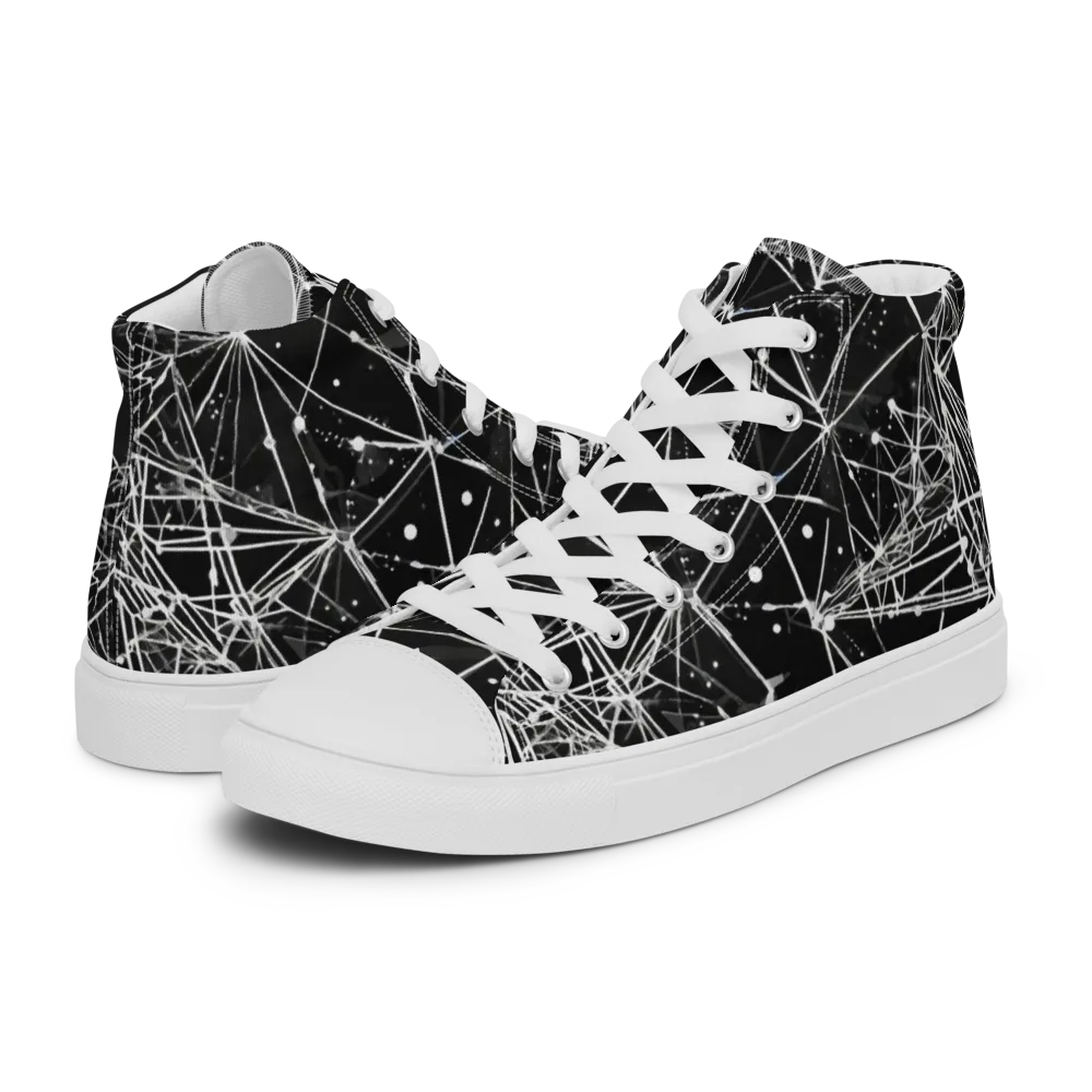 Blackstar Network on Men's High Top Canvas Shoes — Left