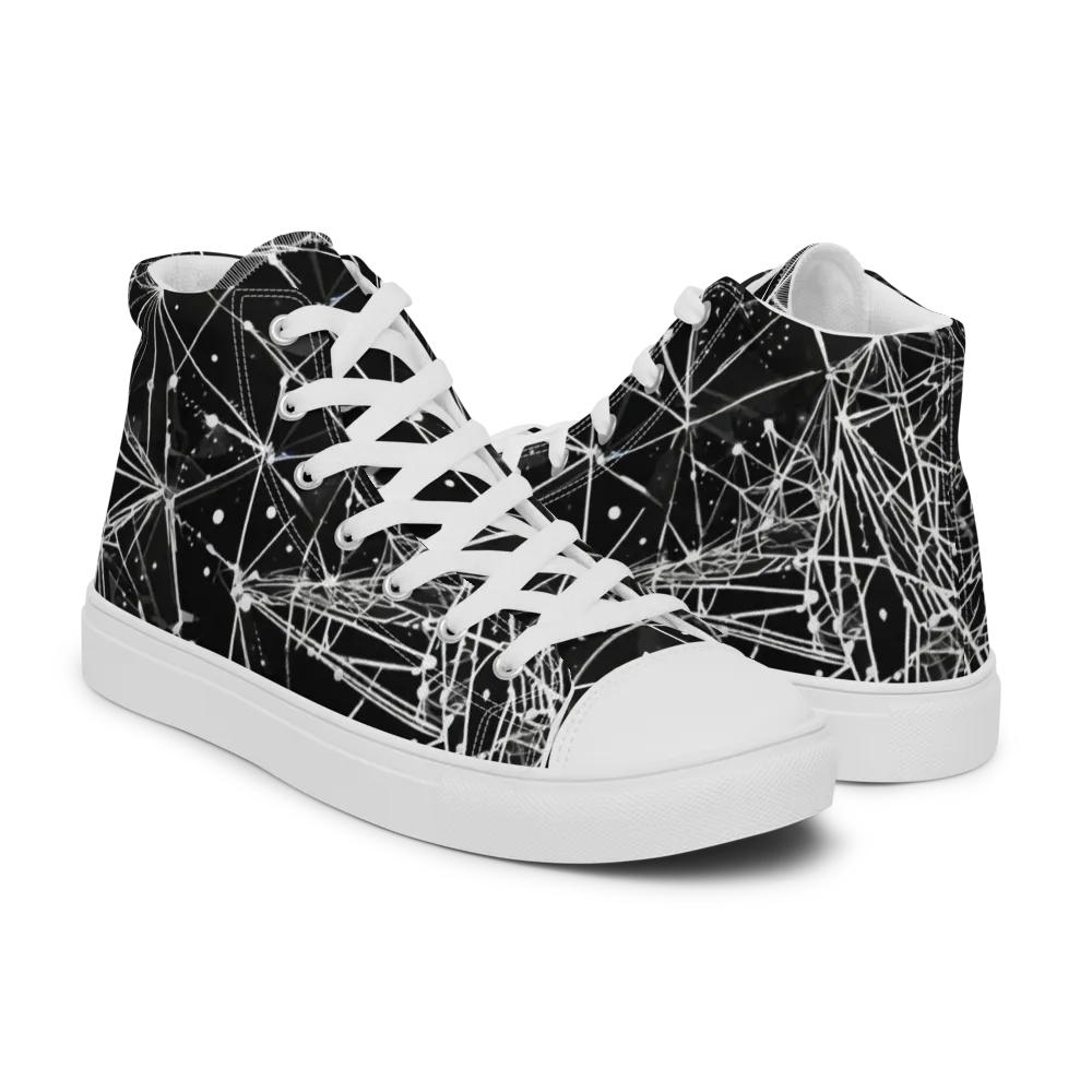 Blackstar Network on Men's High Top Canvas Shoes — Right