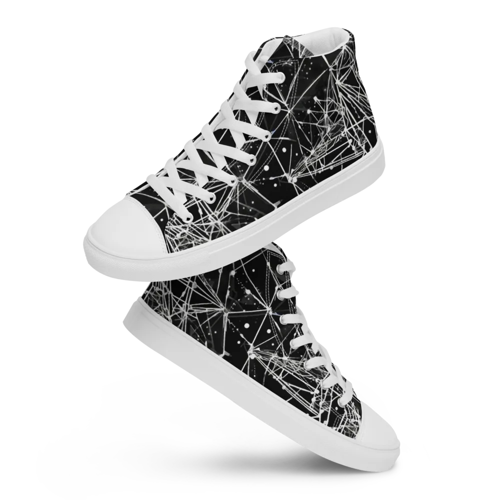 Blackstar Network on Men's High Top Canvas Shoes — Front