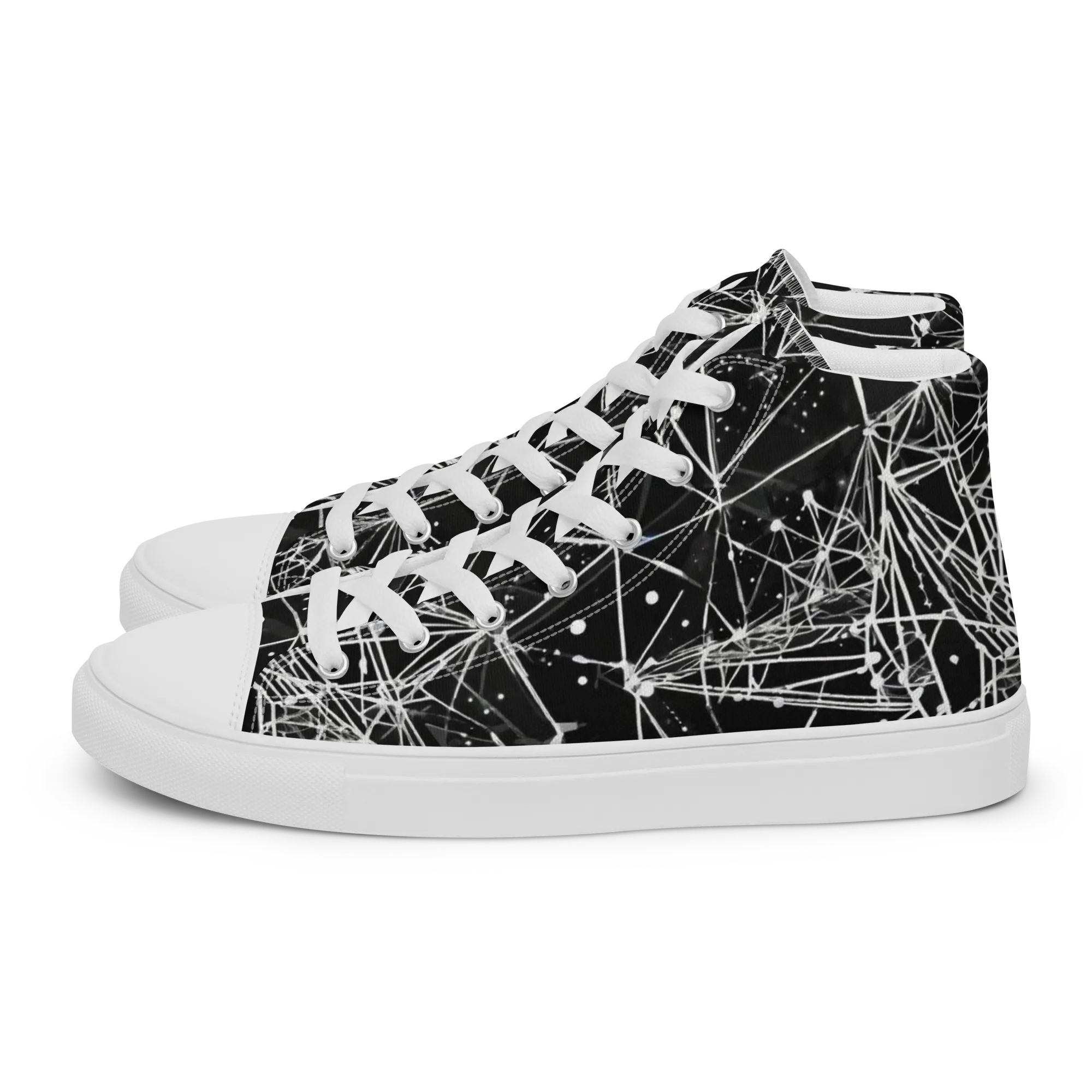Blackstar Network on Women's High Top Canvas Shoes — Left