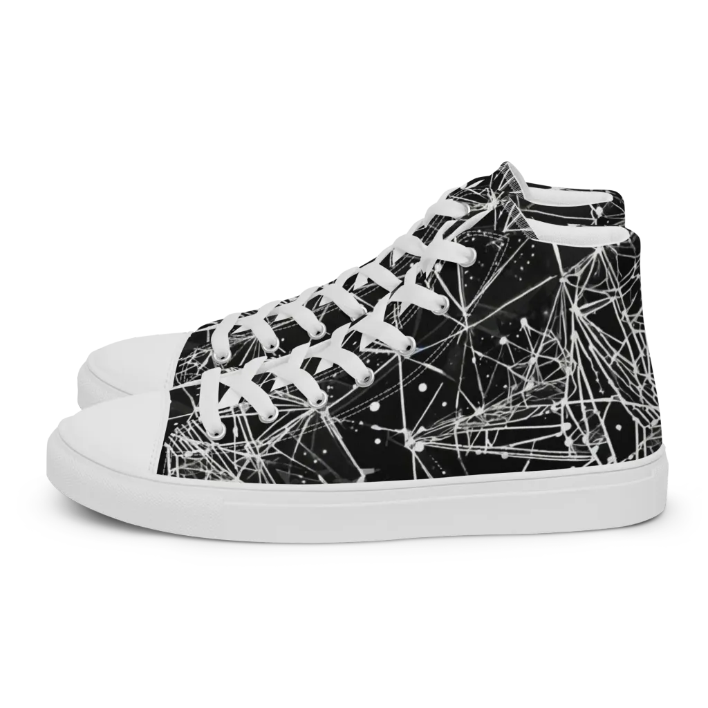 Blackstar Network on Women's High Top Canvas Shoes — Left