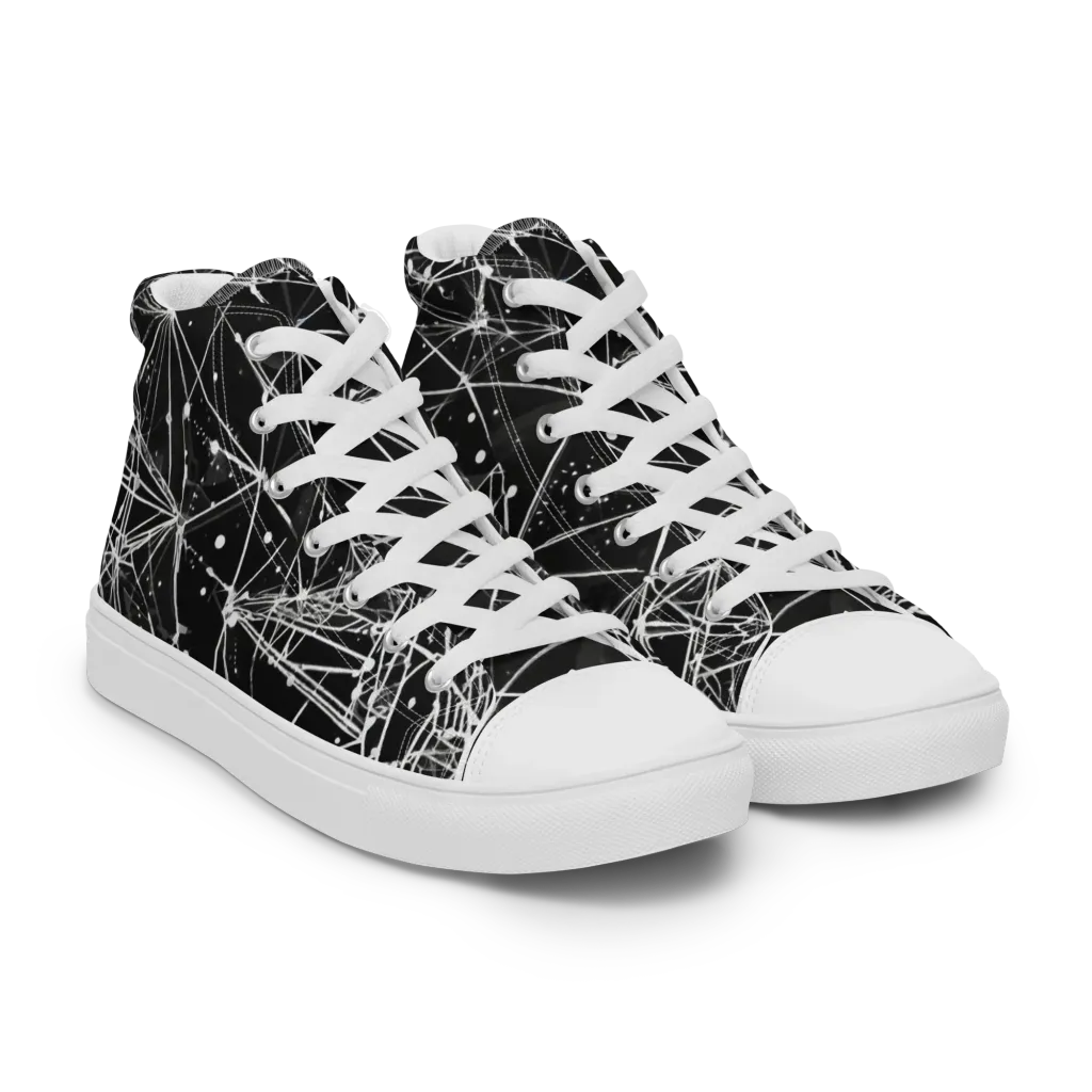 Blackstar Network on Women's High Top Canvas Shoes — Right Front