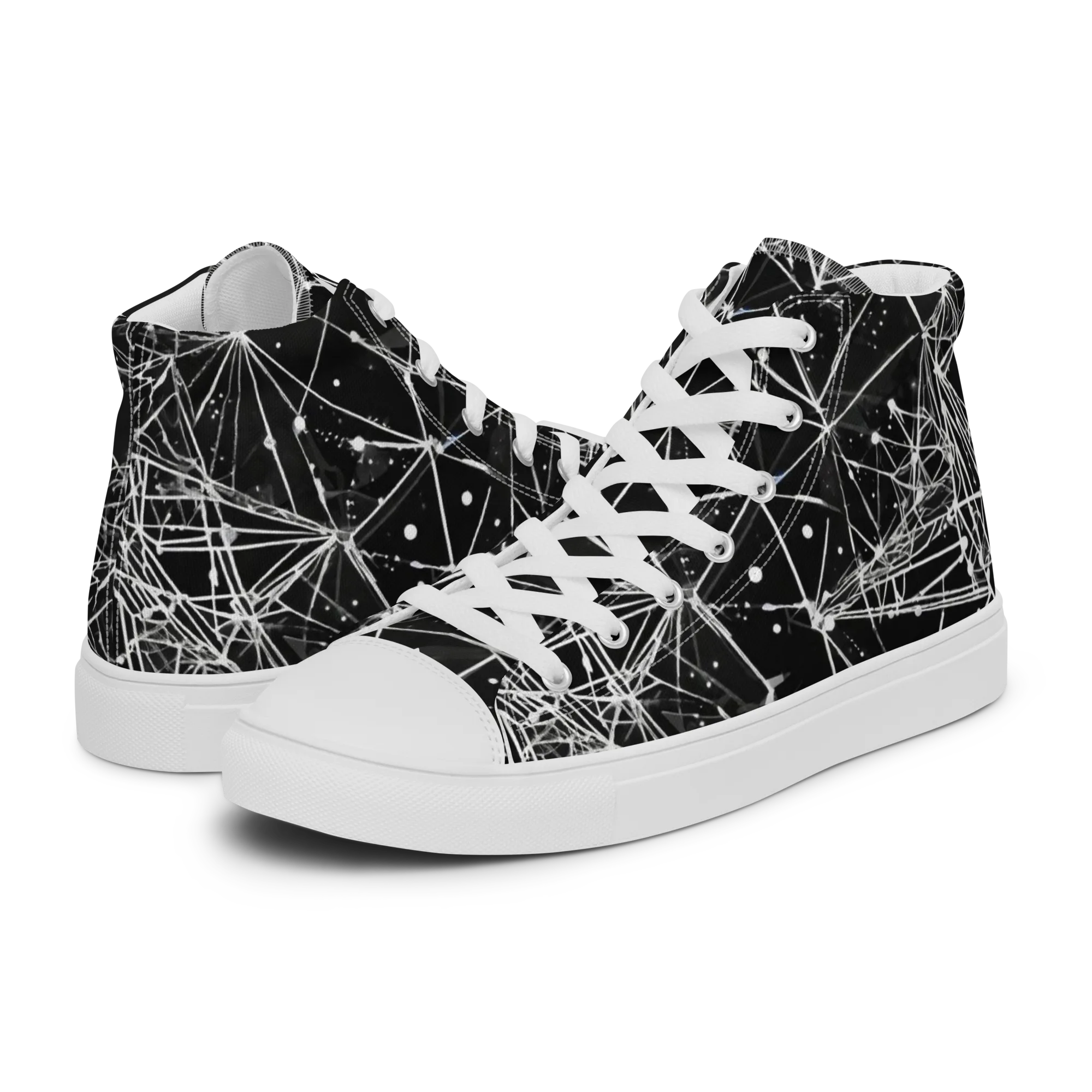 Blackstar Network on Women's High Top Canvas Shoes — Left