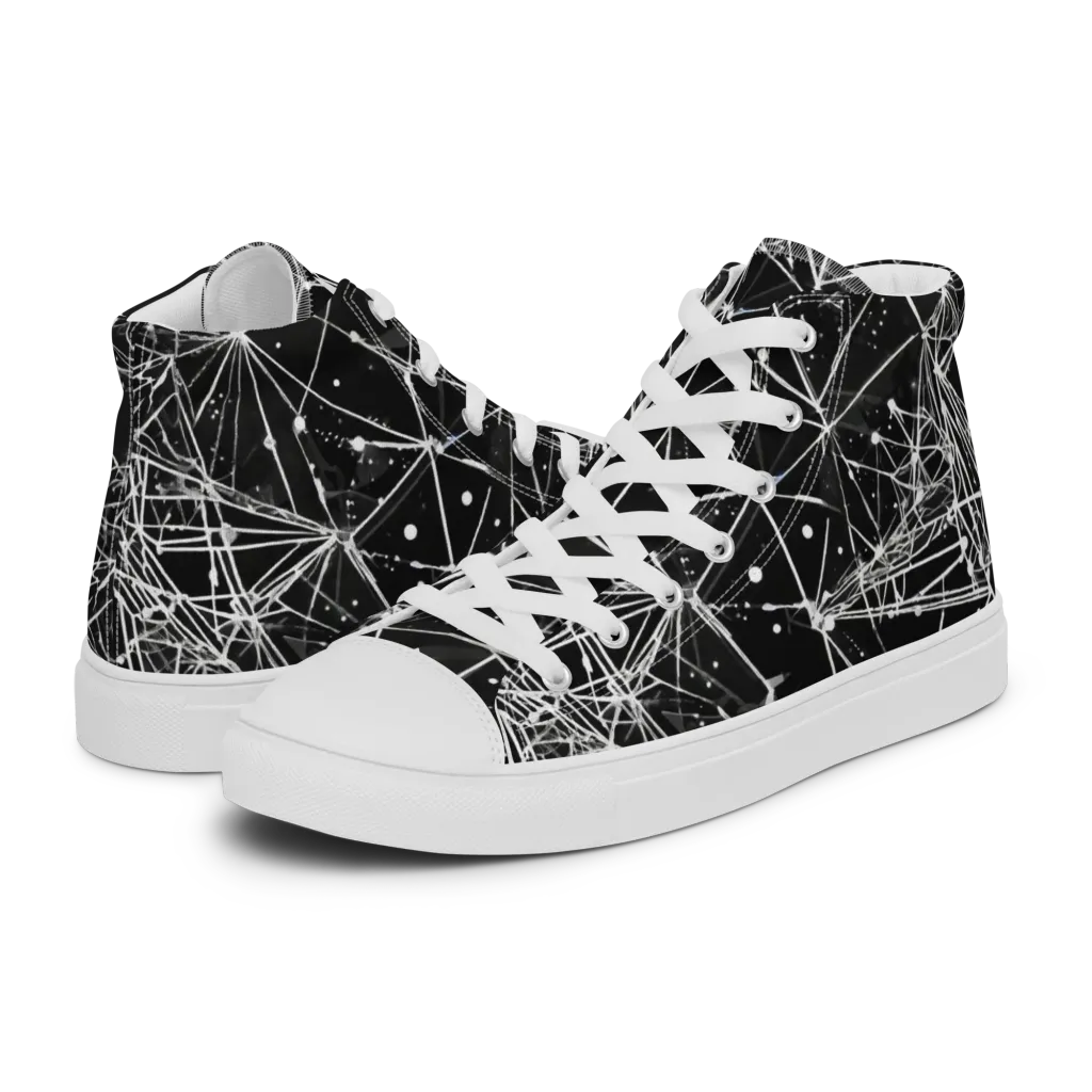 Blackstar Network on Women's High Top Canvas Shoes — Left