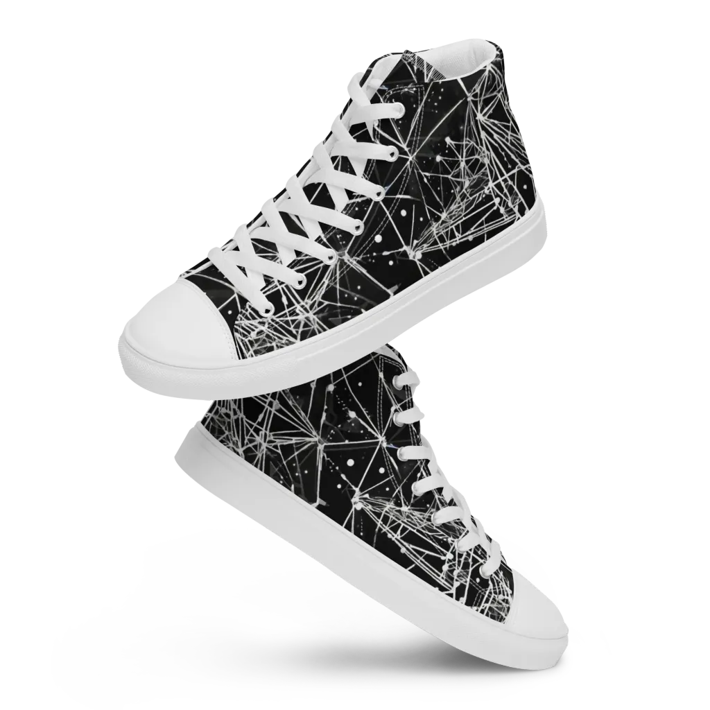 Blackstar Network on Women's High Top Canvas Shoes — Front