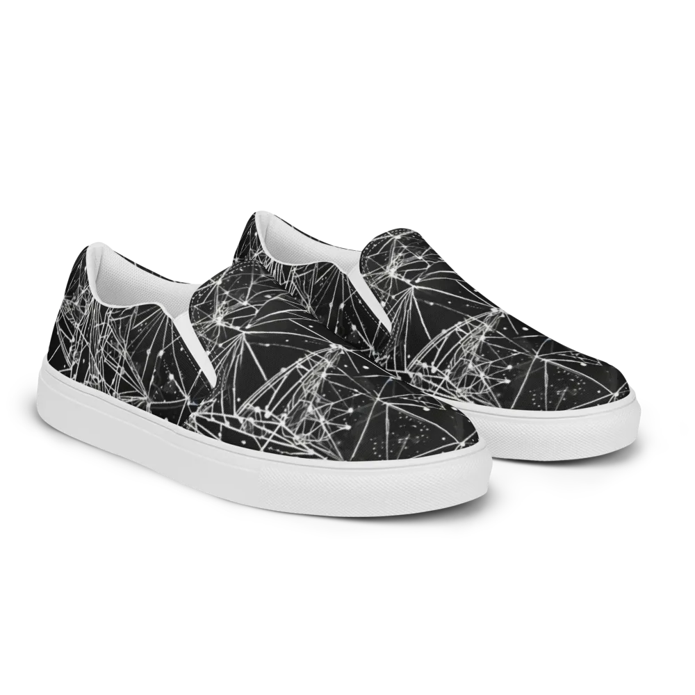 Blackstar Network on Men's Slip-On Canvas Shoes — Right Front