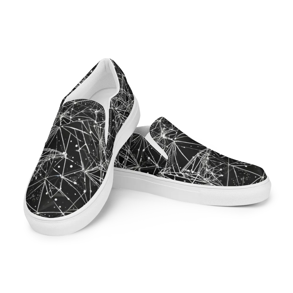 Blackstar Network on Men's Slip-On Canvas Shoes — Left Front