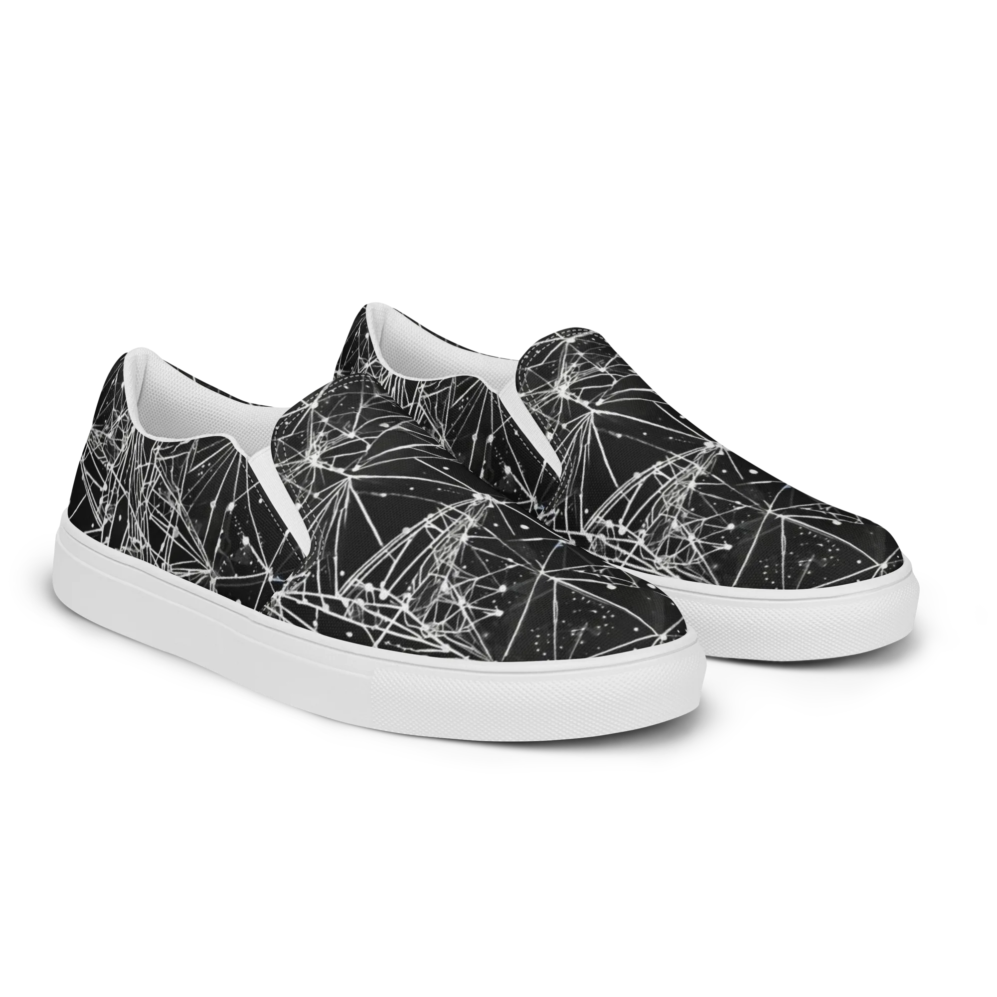 Blackstar Network on Women's Slip-On Canvas Shoes — Right Front