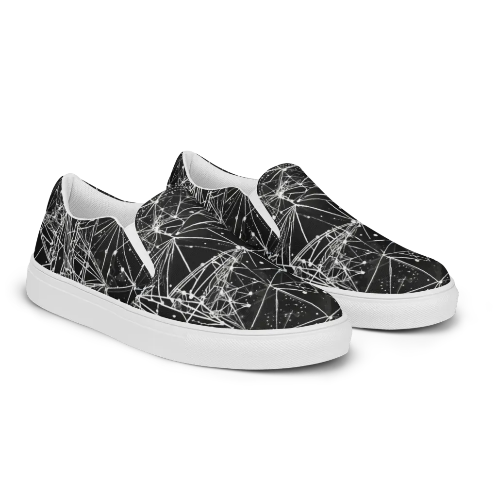 Blackstar Network on Women's Slip-On Canvas Shoes — Right Front
