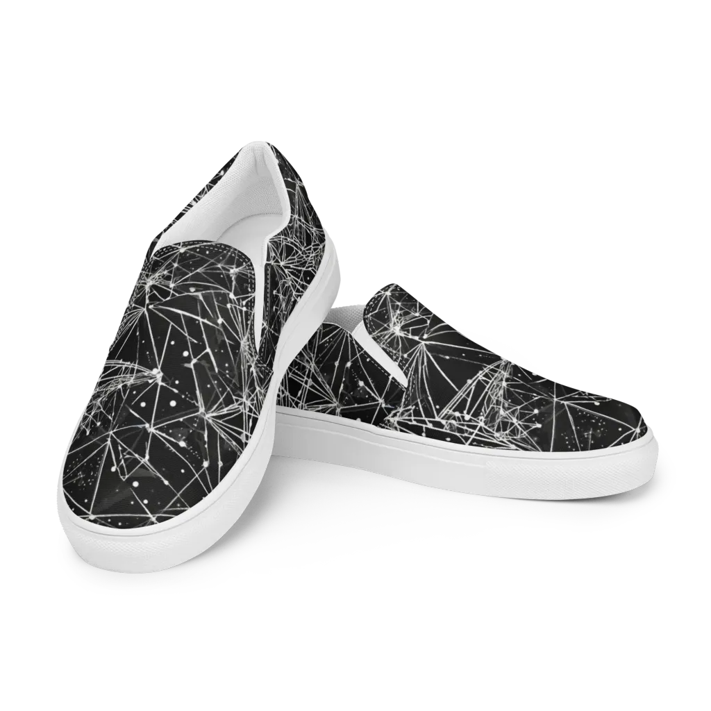 Blackstar Network on Women's Slip-On Canvas Shoes — Left Front