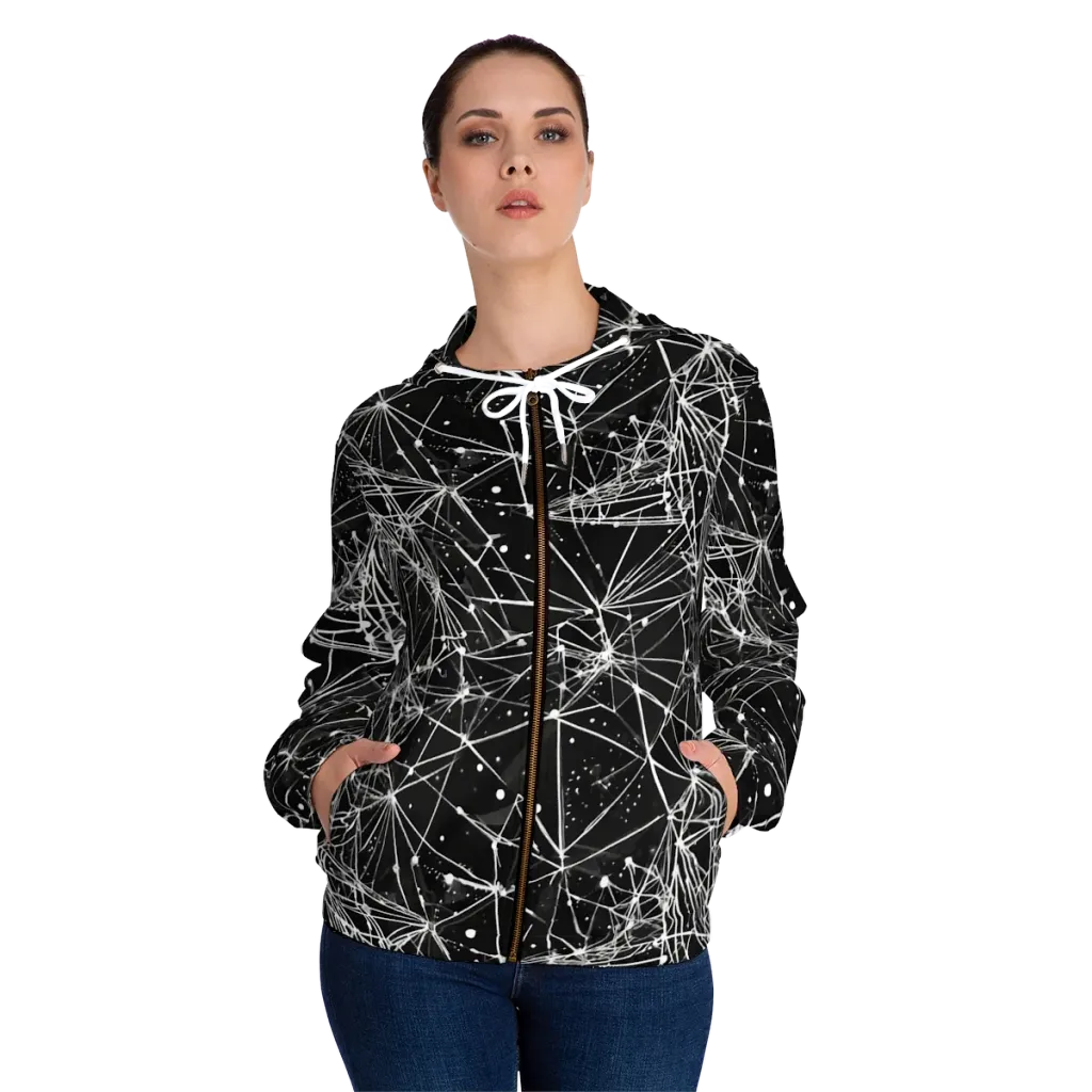 Blackstar Network on Women's Full-Zip Hoodie — Front On Person