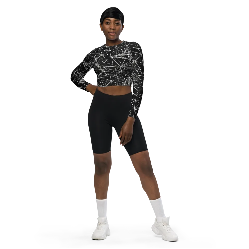 Blackstar Network on Long Sleeve Crop Top — Front