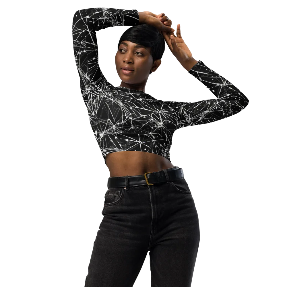 Blackstar Network on Long Sleeve Crop Top — Front