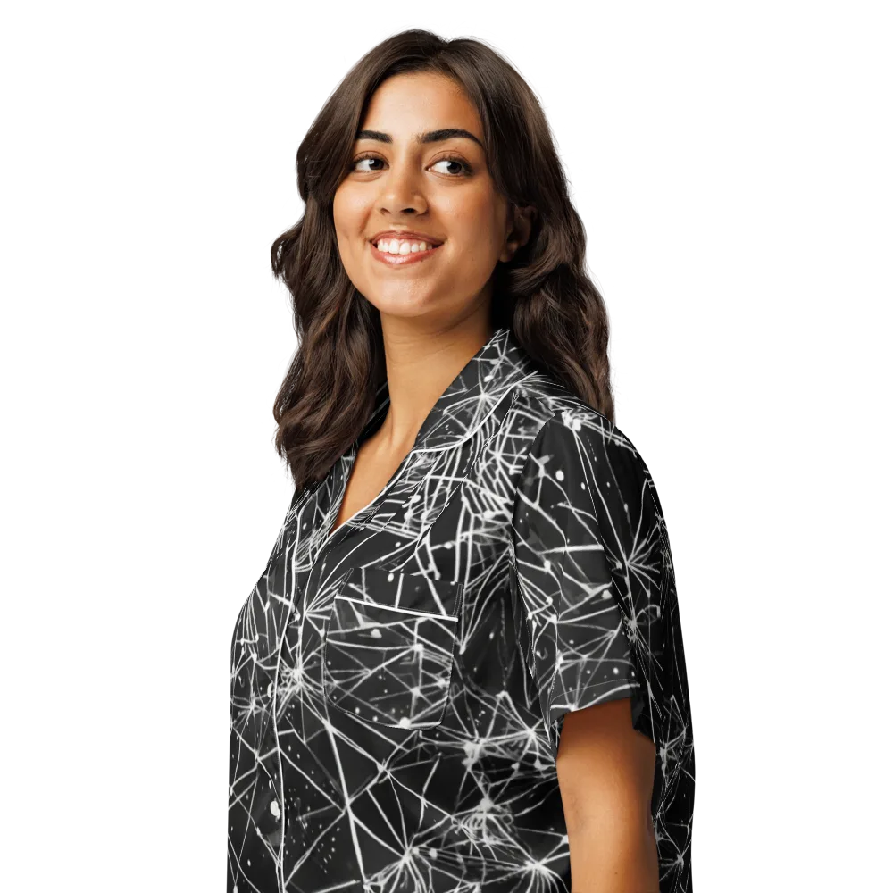 Blackstar Network on Women's Short Sleeve Pajama Top — Left Front