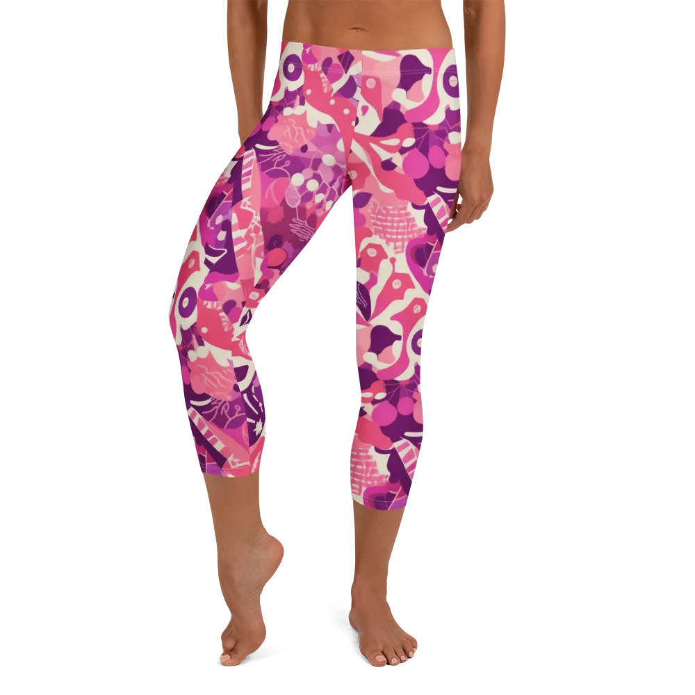 Pop Orchid on Capri Leggings — Front