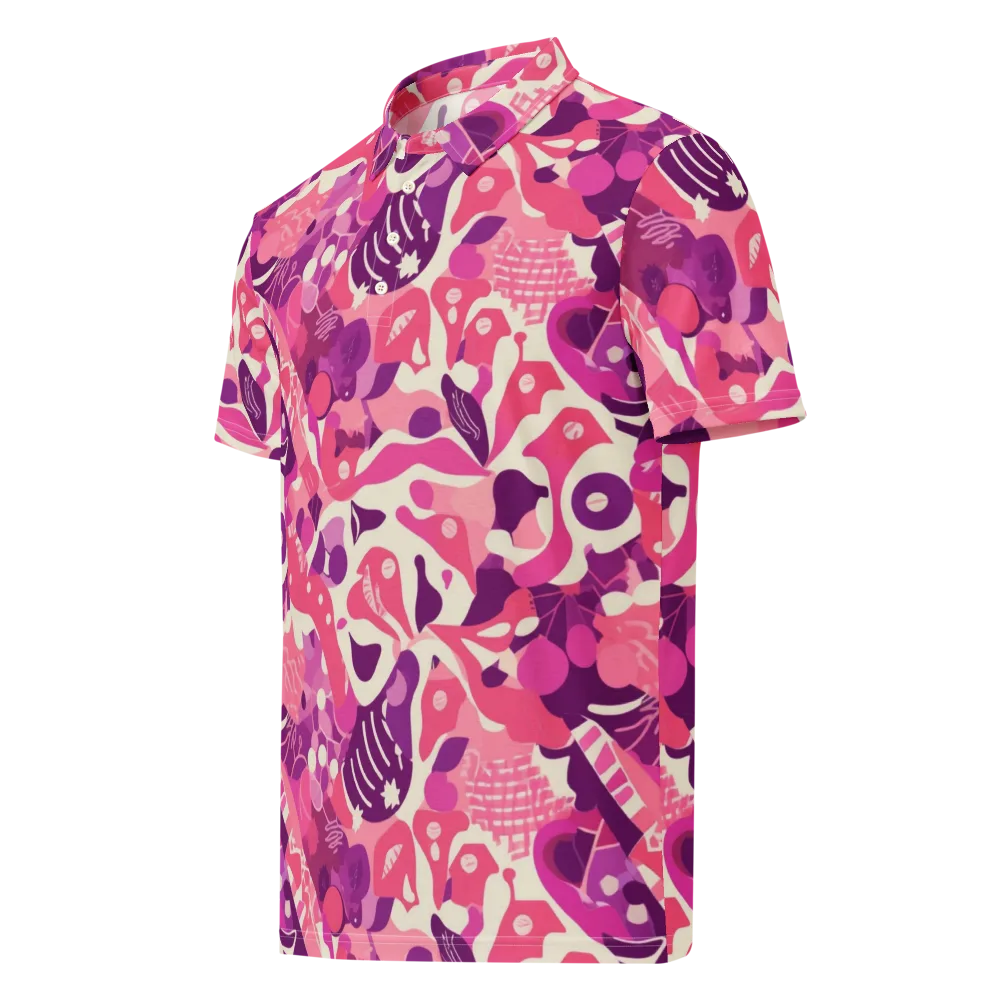 Pop Orchid on Men's Slim Fit Polo Shirt — Left Front
