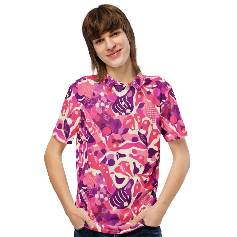 Pop Orchid on Men's Slim Fit Polo Shirt — Front