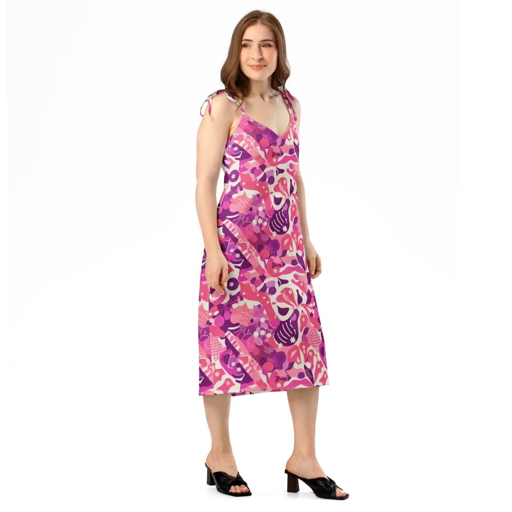 Pop Orchid on Slip Dress — Right Front