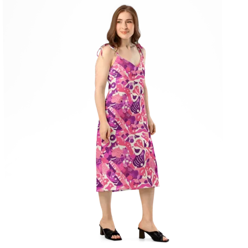 Pop Orchid on a Slip Dress