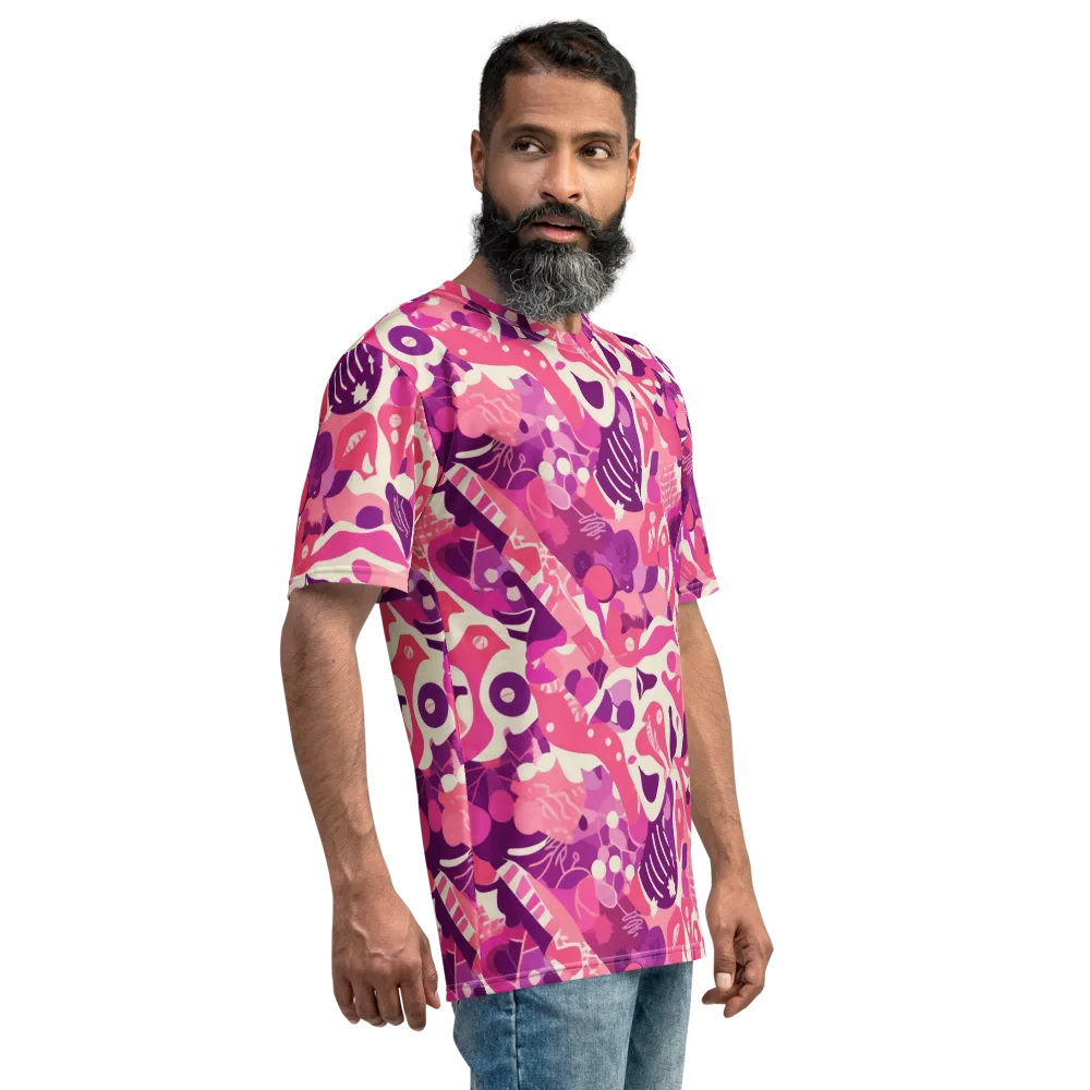 Pop Orchid on Men's Crew Neck T-Shirt — Right