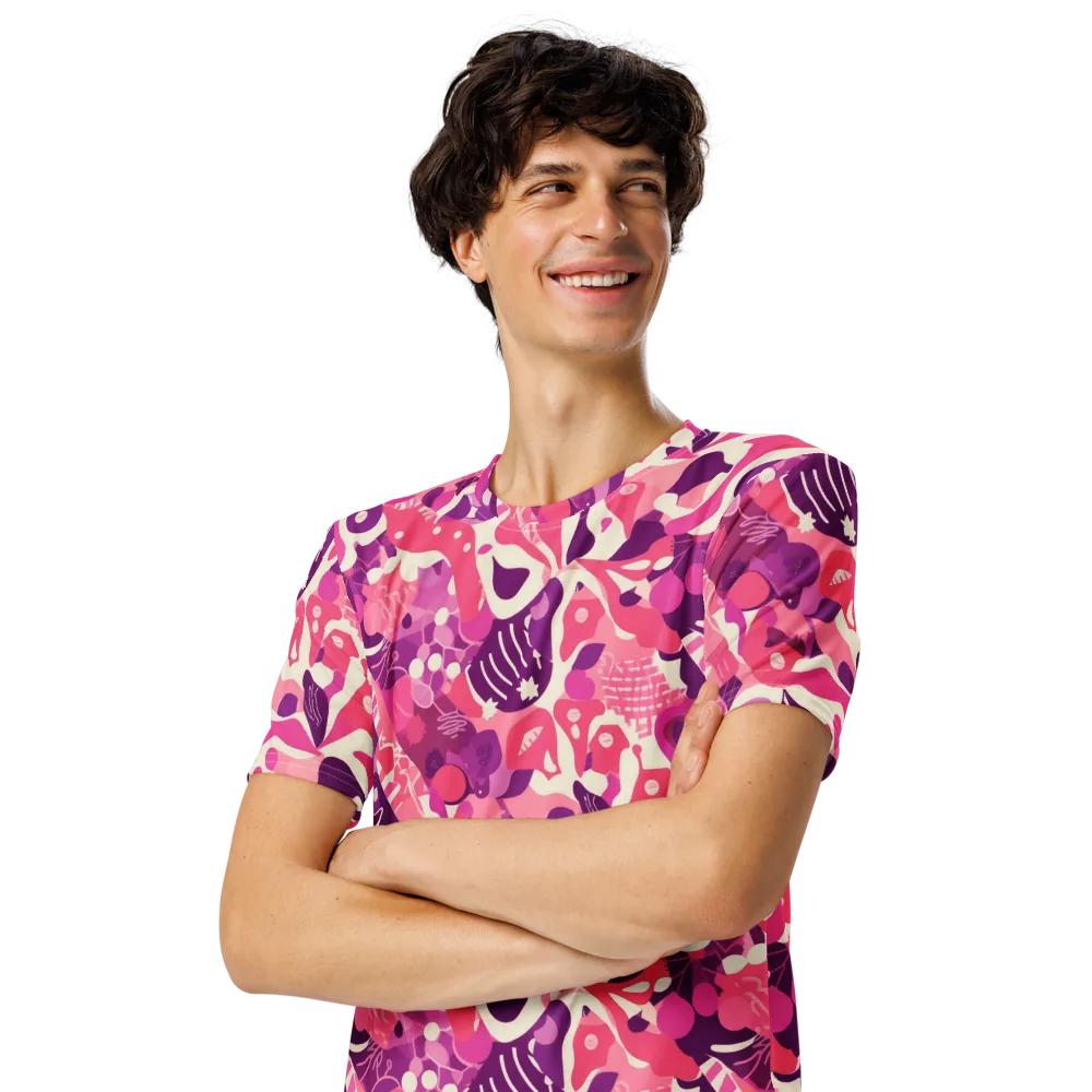 Pop Orchid on Men's Crew Neck T-Shirt — Left Front