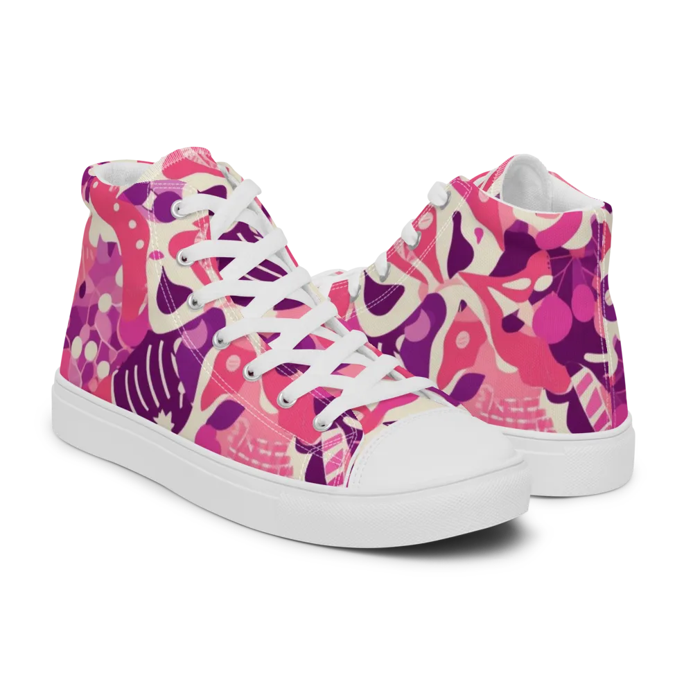 Pop Orchid on Men's High Top Canvas Shoes — Right