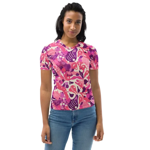 Pop Orchid on a Women's Crew Neck T-Shirt