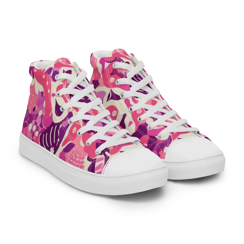 Pop Orchid on Women's High Top Canvas Shoes — Right Front