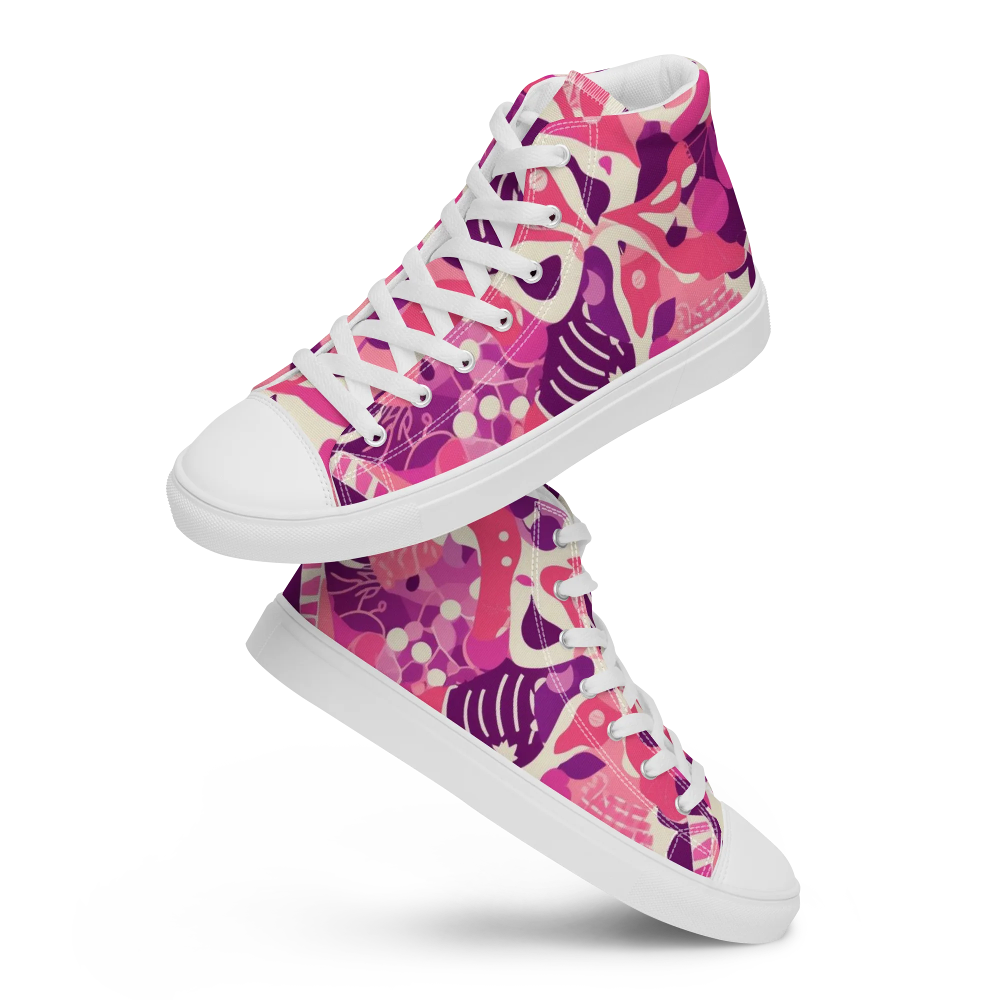 Pop Orchid on Women's High Top Canvas Shoes — Front