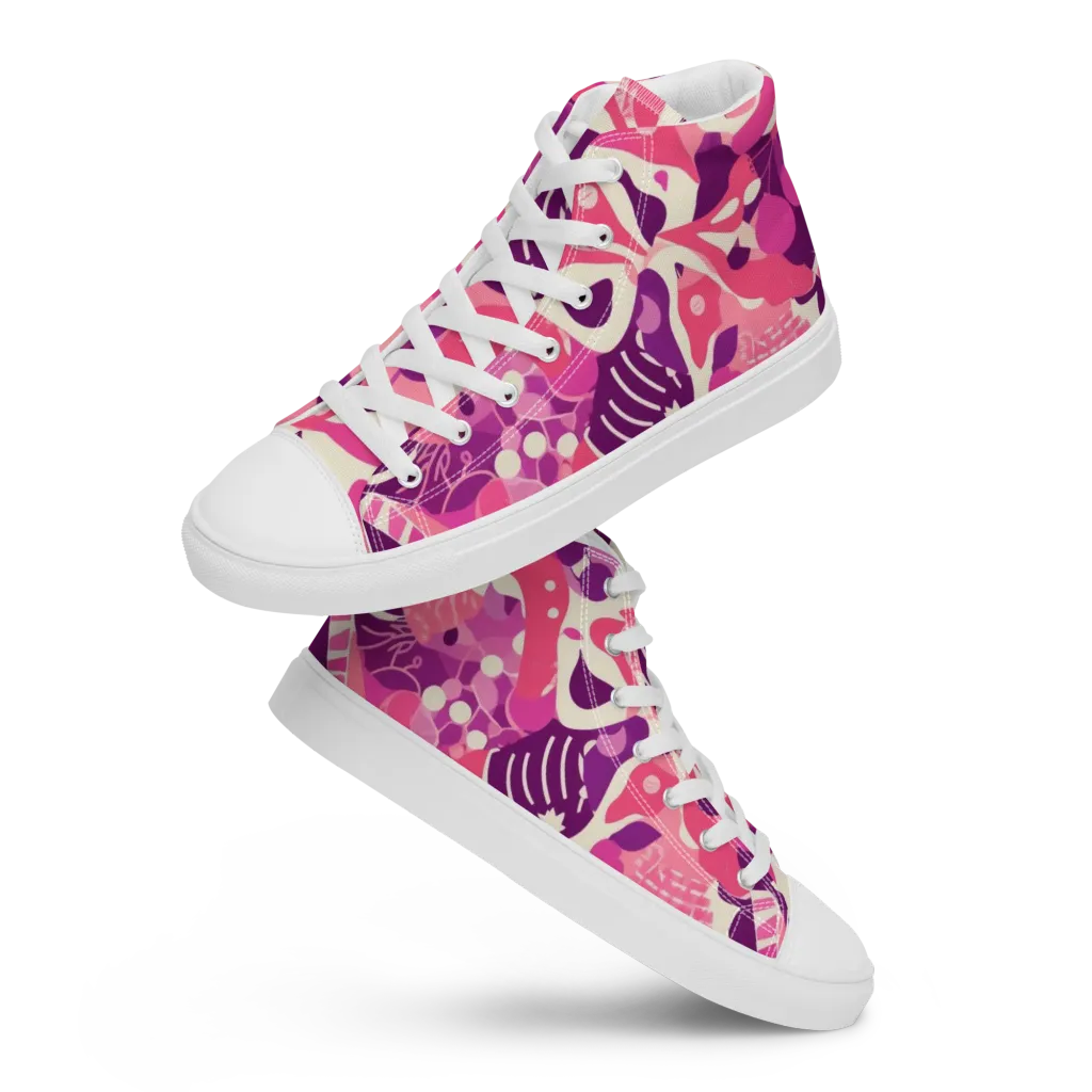Pop Orchid on Women's High Top Canvas Shoes — Front