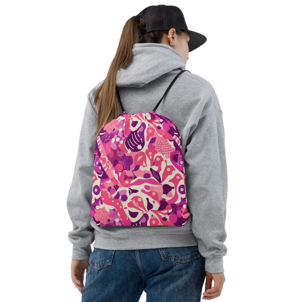 Pop Orchid on Drawstring Bag — Front