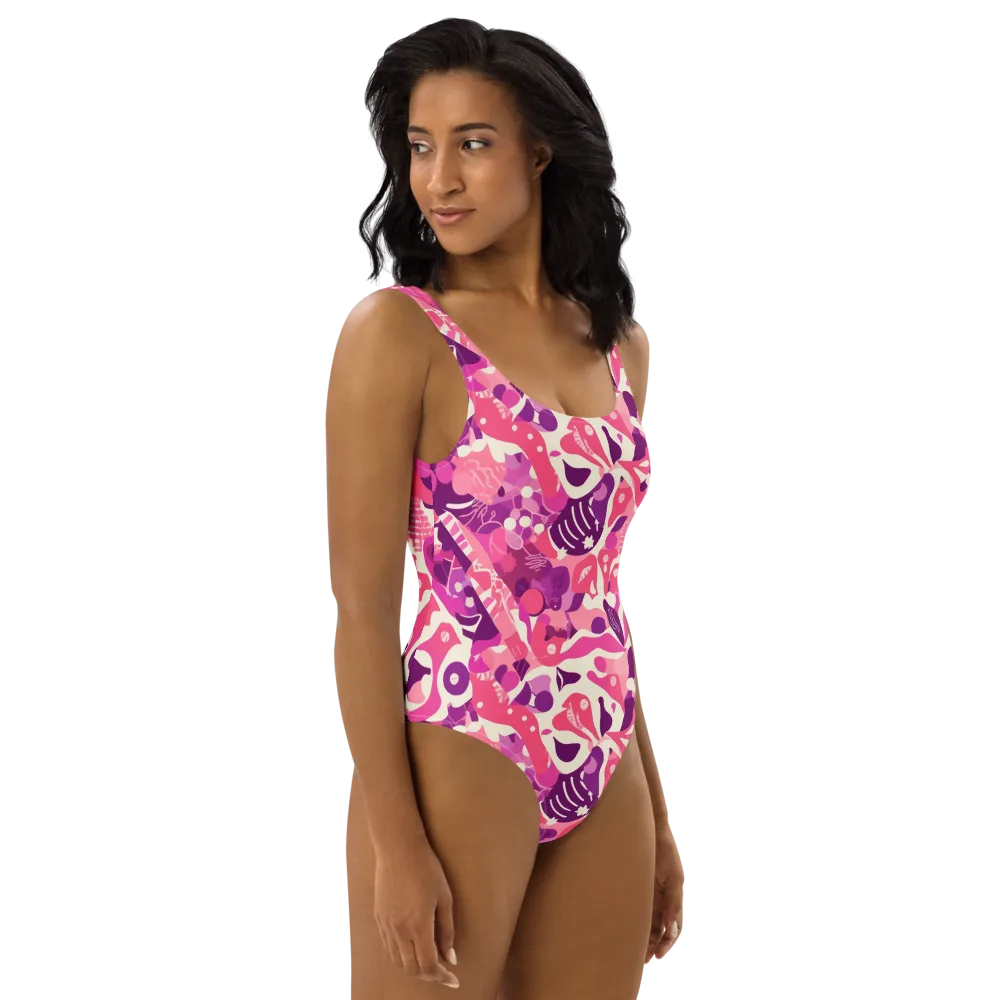 Pop Orchid on One-Piece Swimsuit — Right