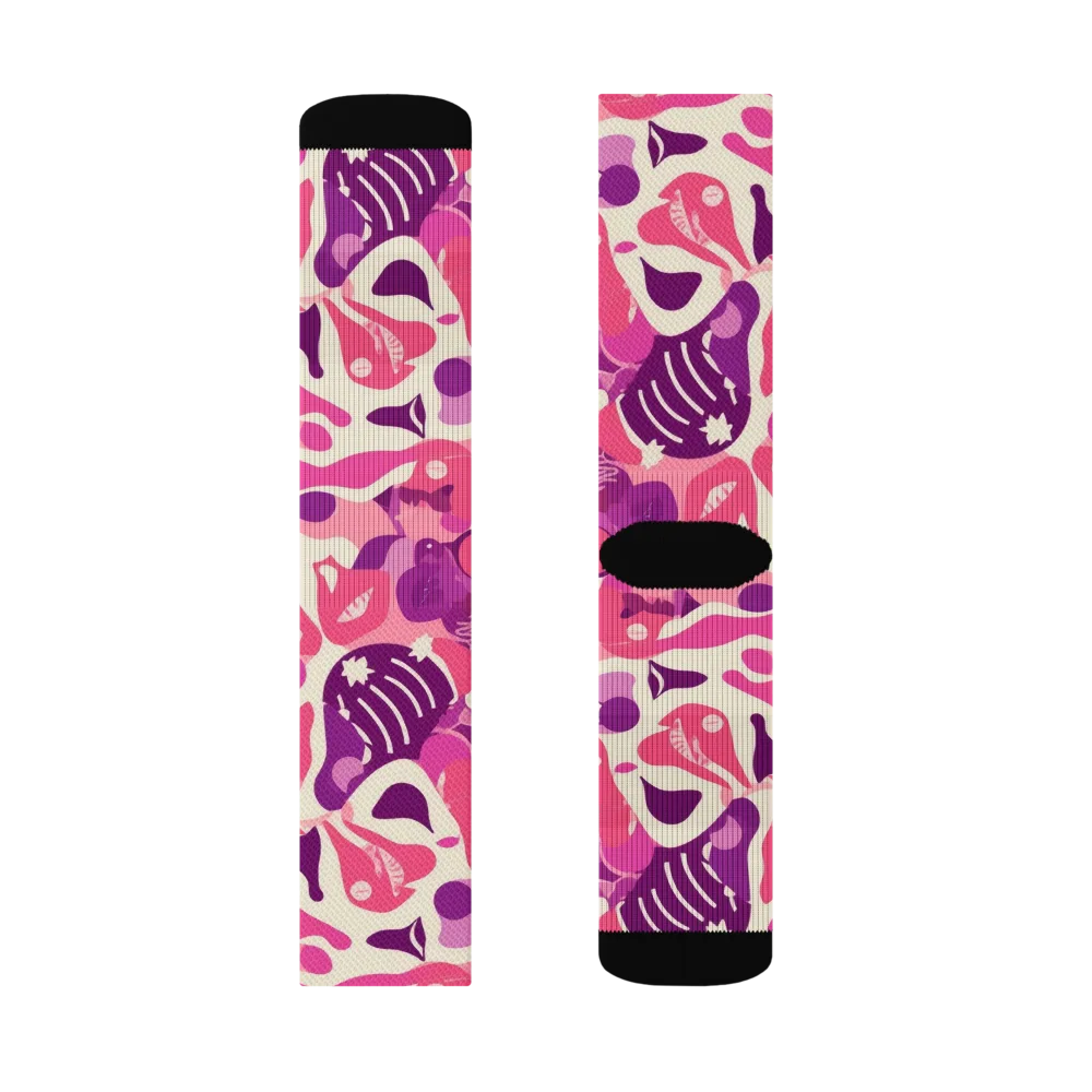 Pop Orchid on Socks — Left Sock