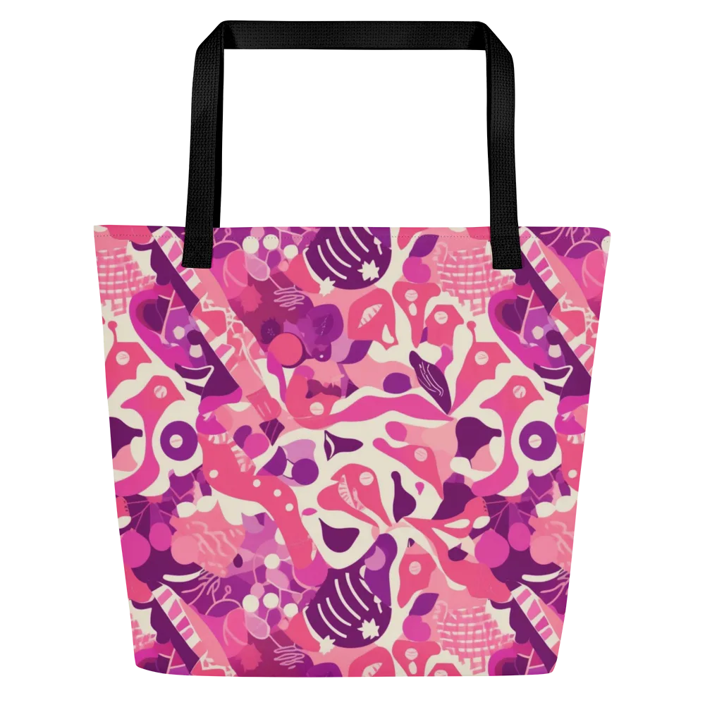 Pop Orchid on Large Tote Bag W/ Pocket — Front