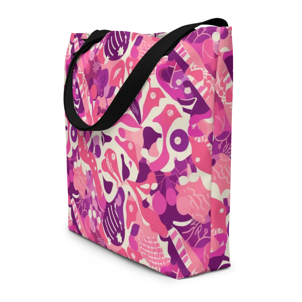 Pop Orchid on Large Tote Bag W/ Pocket — Front