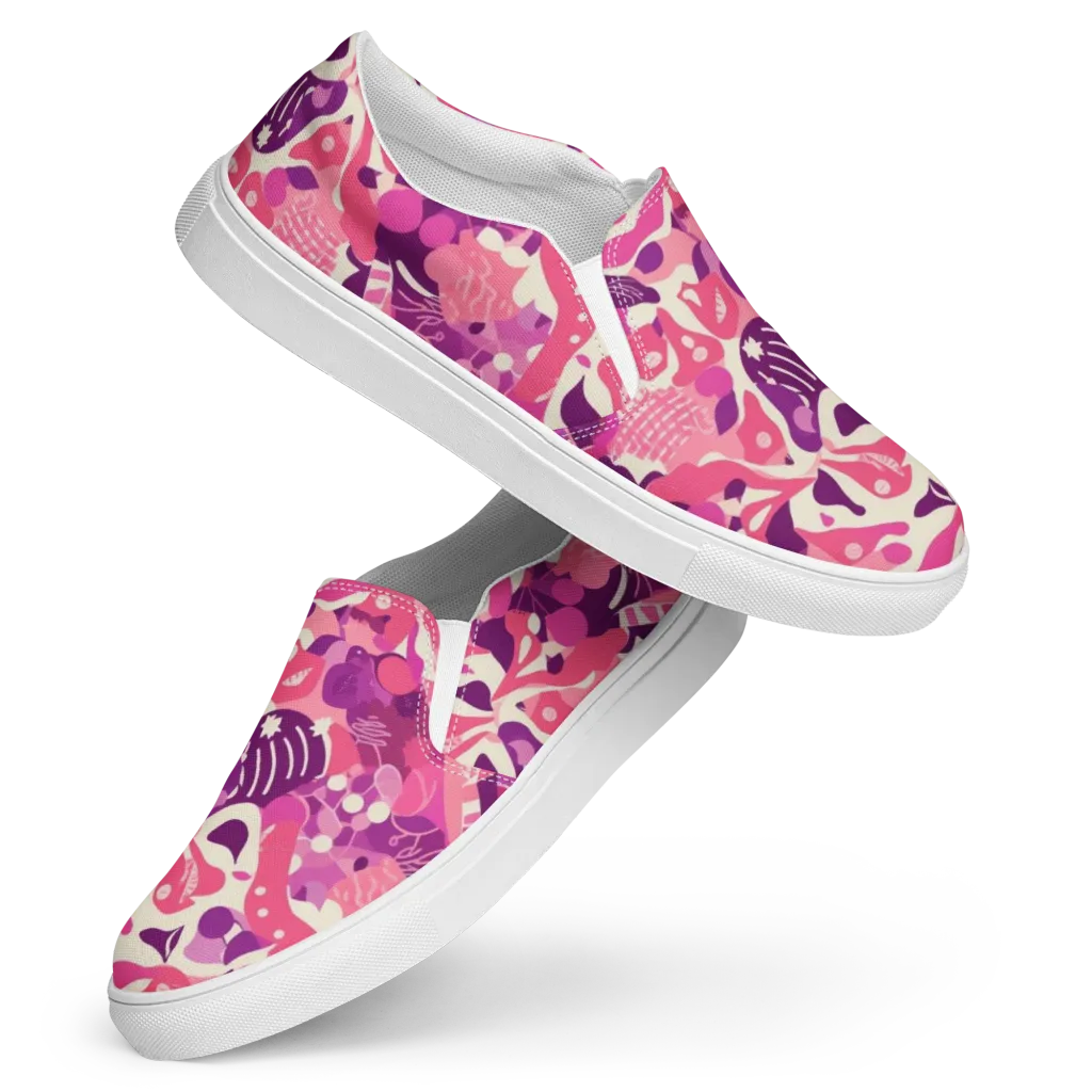 Pop Orchid on Women's Slip-On Canvas Shoes — Front