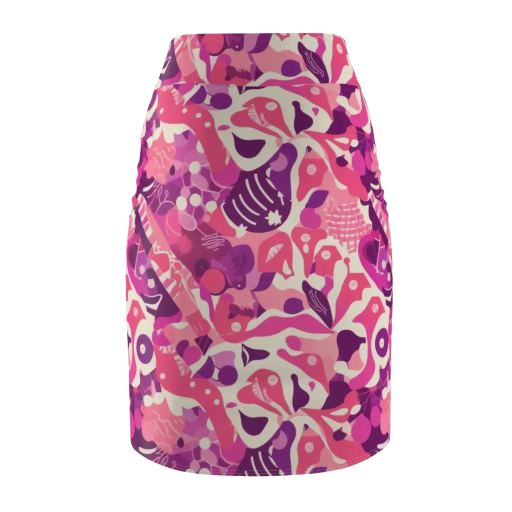 Pop Orchid on Pencil Skirt — Back