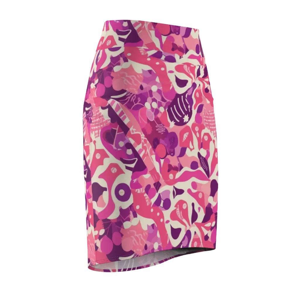 Pop Orchid on Pencil Skirt — Front Side