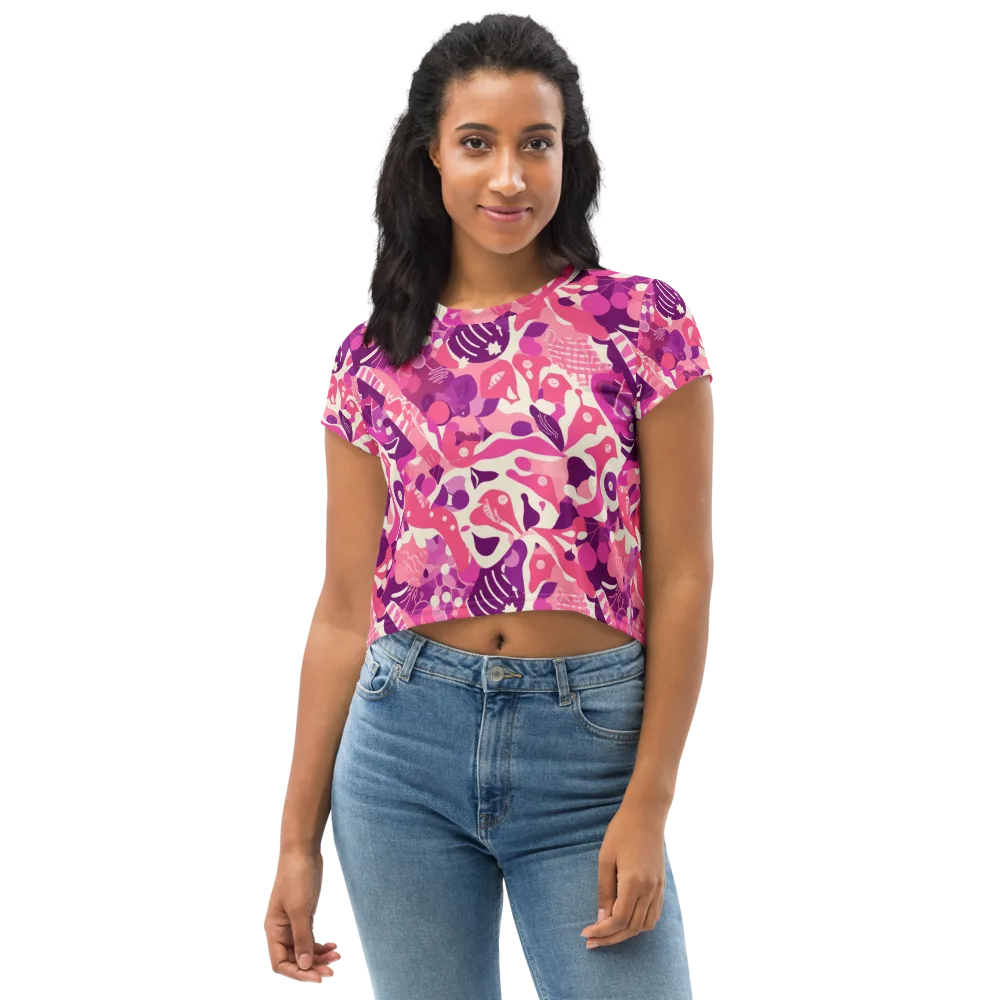 Pop Orchid on Crop Tee — Front