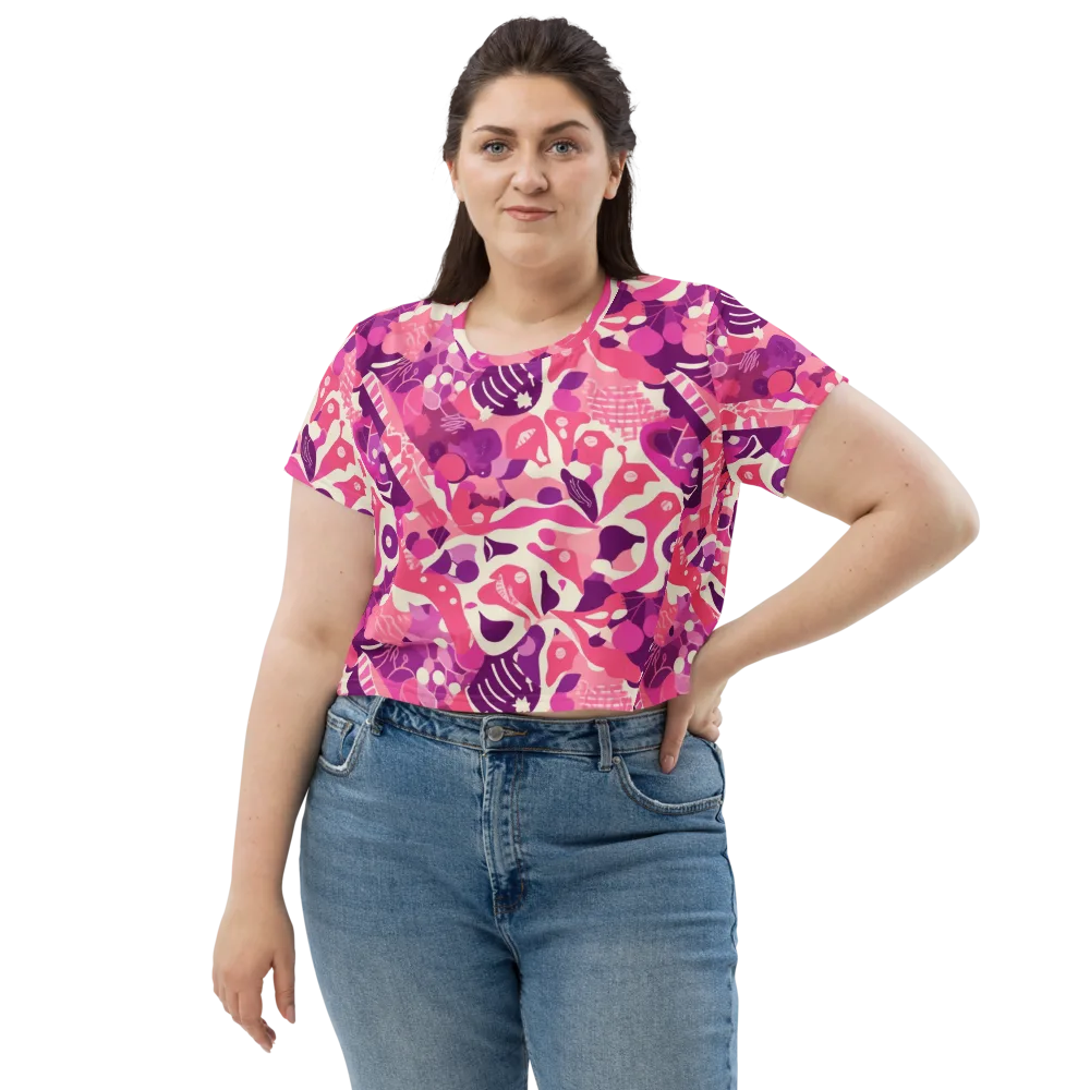 Pop Orchid on Crop Tee — Front